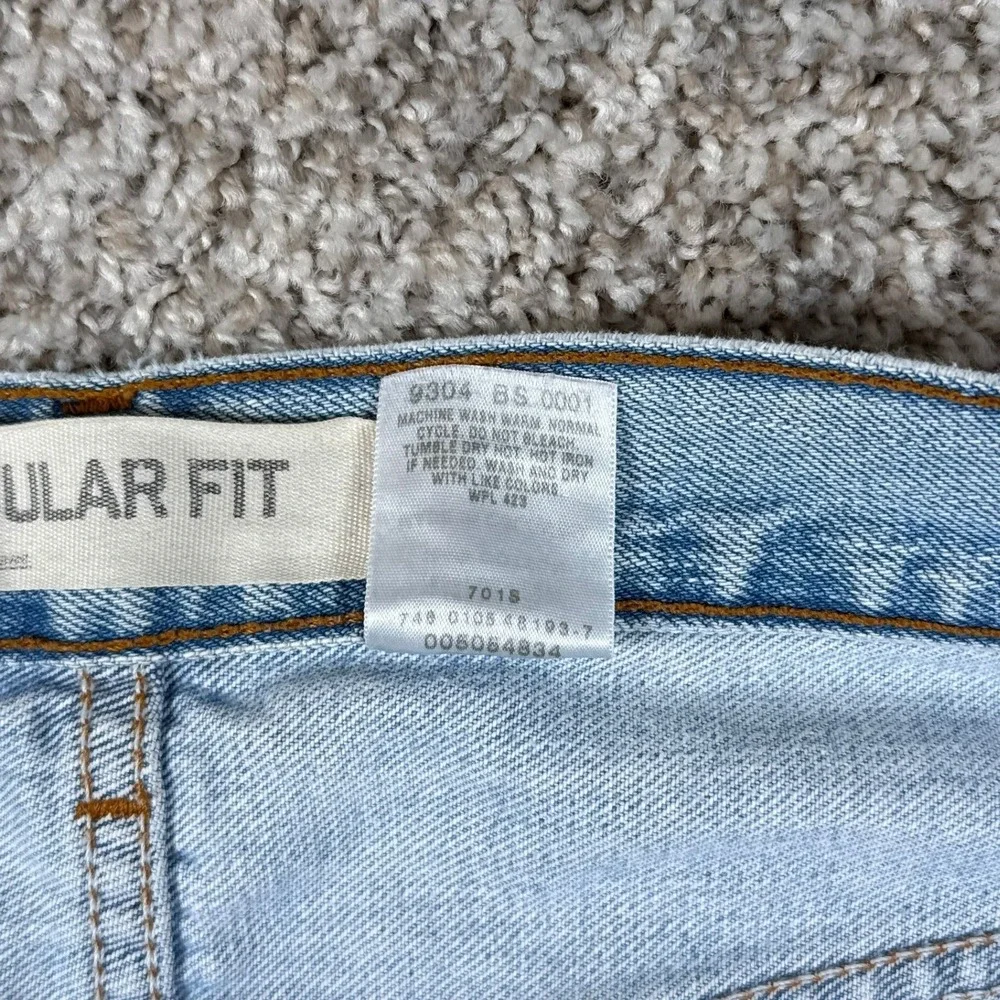 Levis 505 Jeans Mens 34x30 Light Blue Regular Fit Straight Leg 100% Cotton Y2K